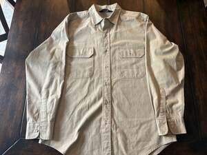 Woolrich Long Sleeve Button Down Shirt Size M Tan Cotton